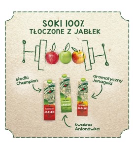 Soki tłoczone prosto z jabłek od marki Tymbark