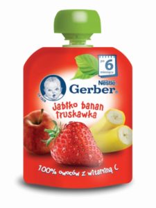 Gerber Owocowe tubki Jabłko banan truskawka
