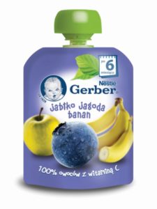 Gerber Owocowe tubki Jabłko jagoda banan